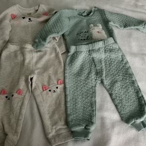 Lot of 2 Warm Girl's Outside Suits 24m1.Jumping